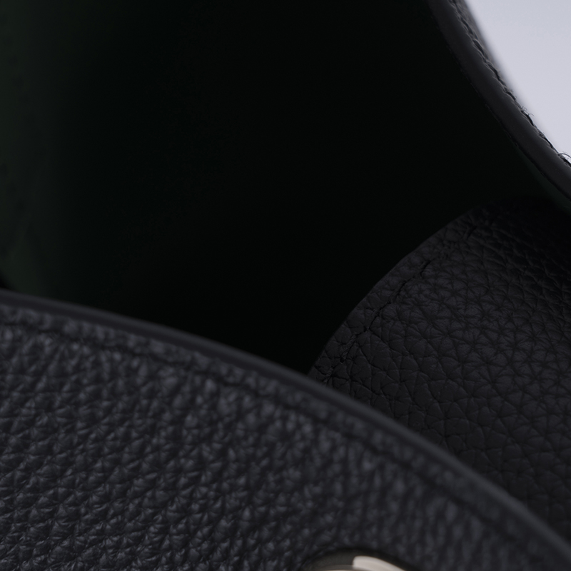 Black Textured Bucket Bag