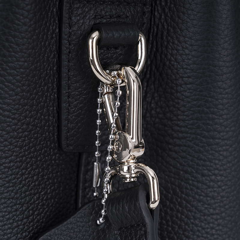 Black Textured Bucket Bag