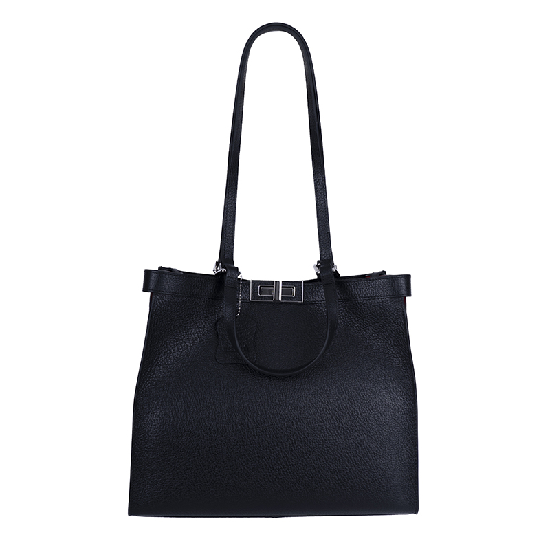 Black Textured Tote Bag