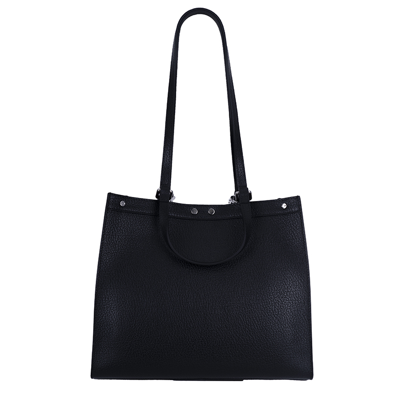 Black Textured Tote Bag