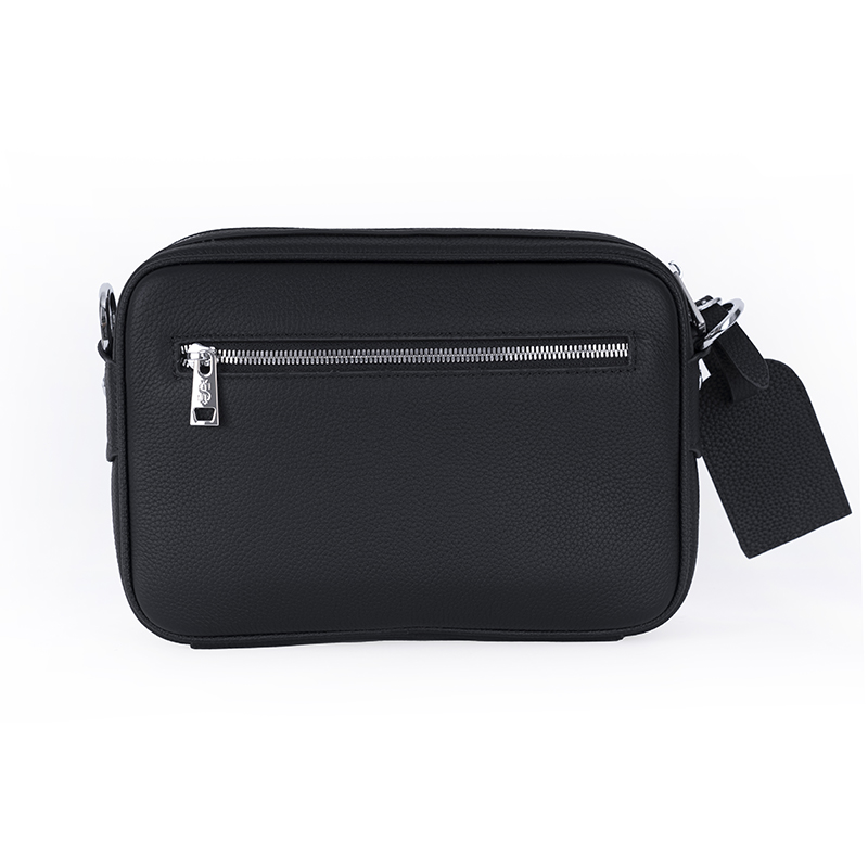 Men's Black Textured Crossbody Bag