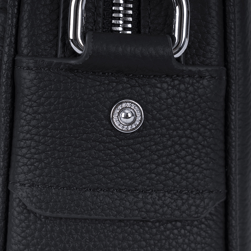 Men's Black Textured Crossbody Bag