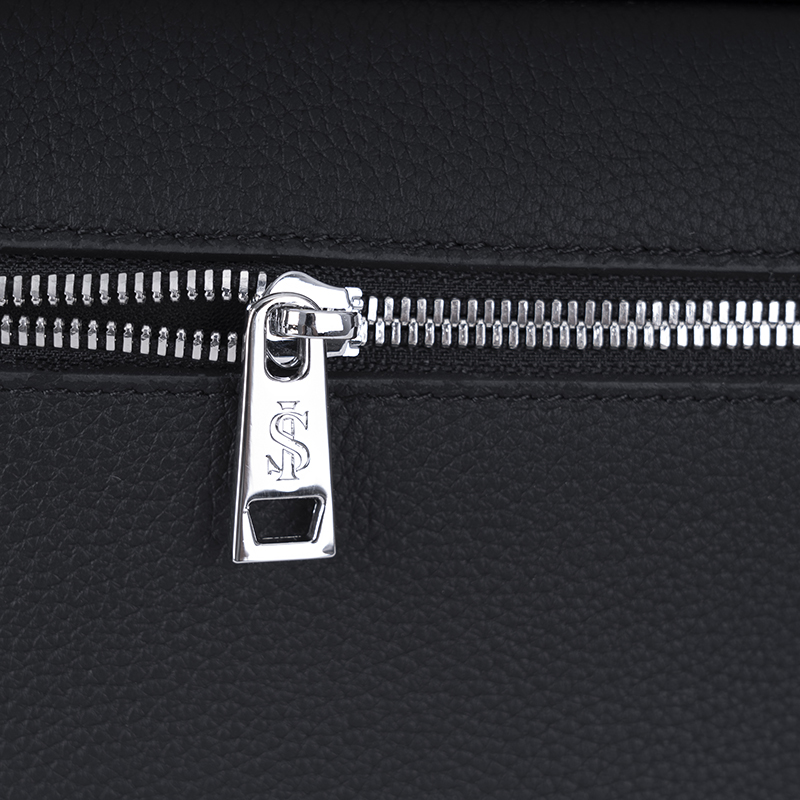 Men's Black Textured Crossbody Bag