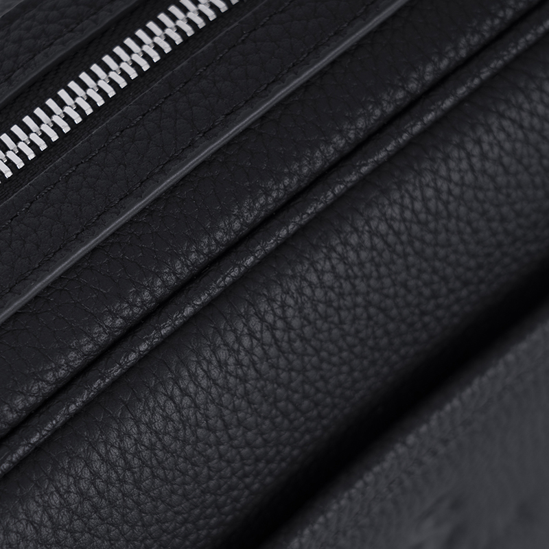 Men's Black Textured Crossbody Bag