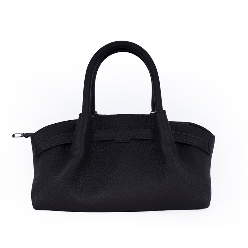 Obsidian Black Lychee-Textured Handbag