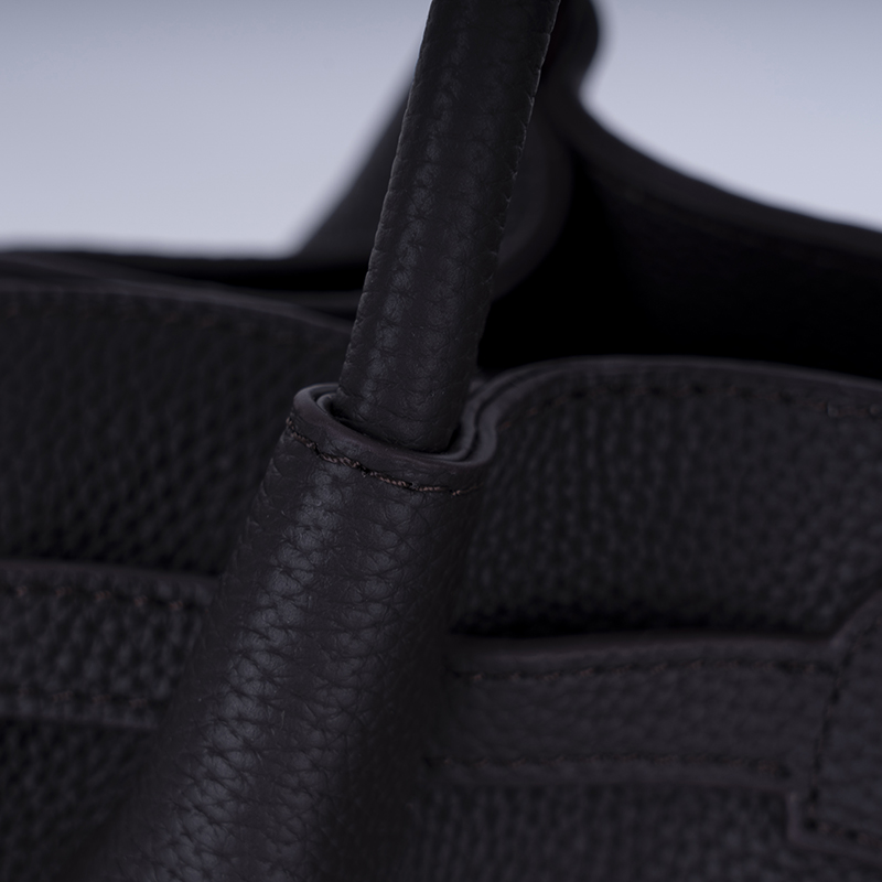 Obsidian Black Lychee-Textured Handbag