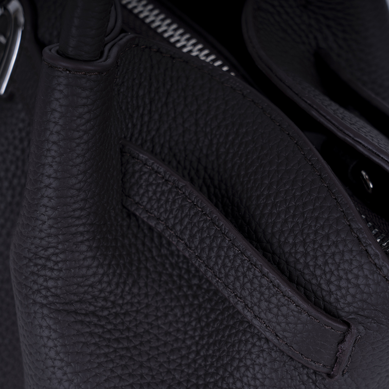 Obsidian Black Lychee-Textured Handbag