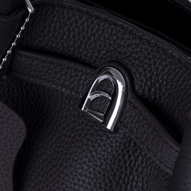 Obsidian Black Lychee-Textured Handbag