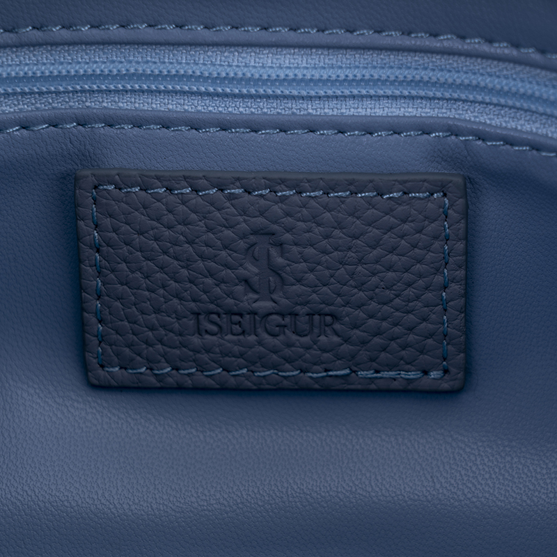 Mist Blue Lychee-Textured Handbag