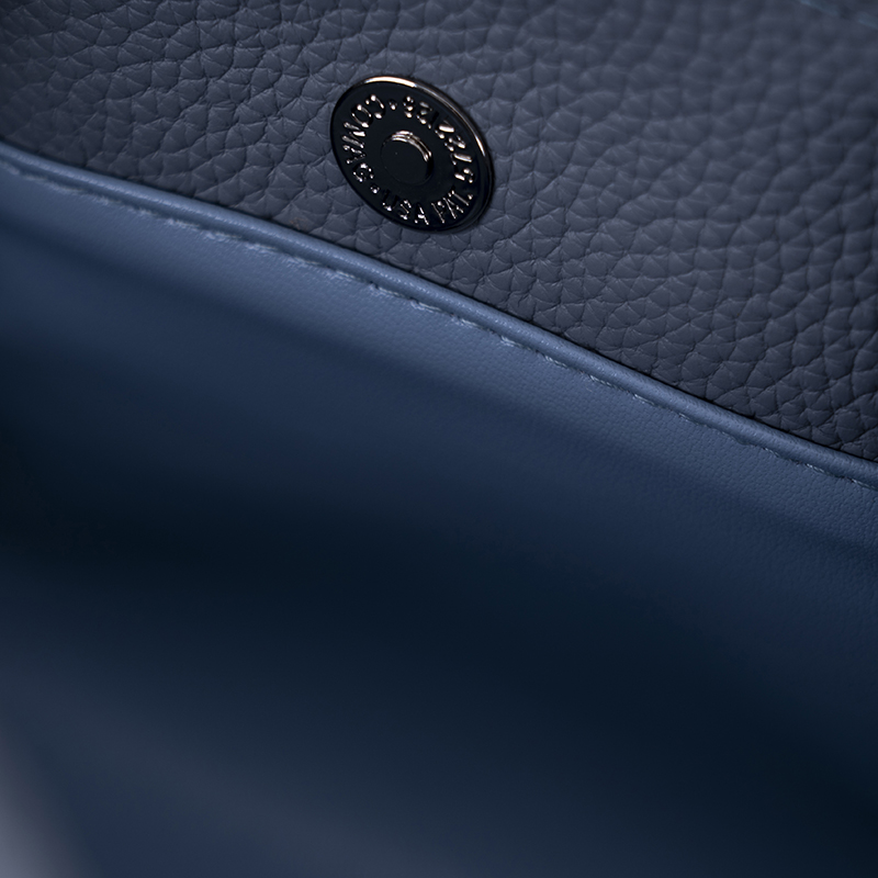 Mist Blue Lychee-Textured Handbag