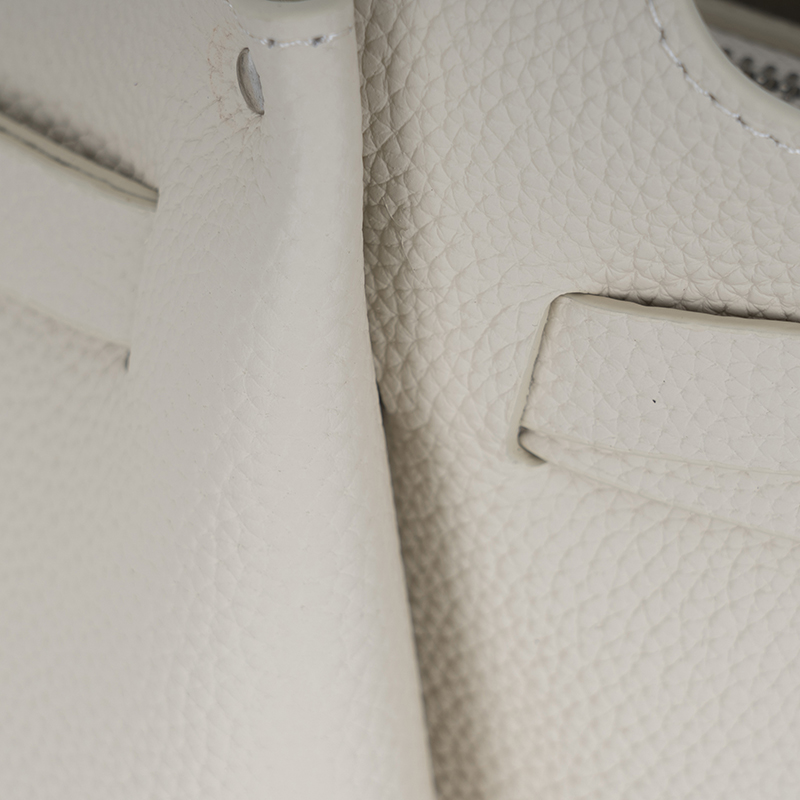Milk Apricot Lychee-Textured Drawstring Handbag