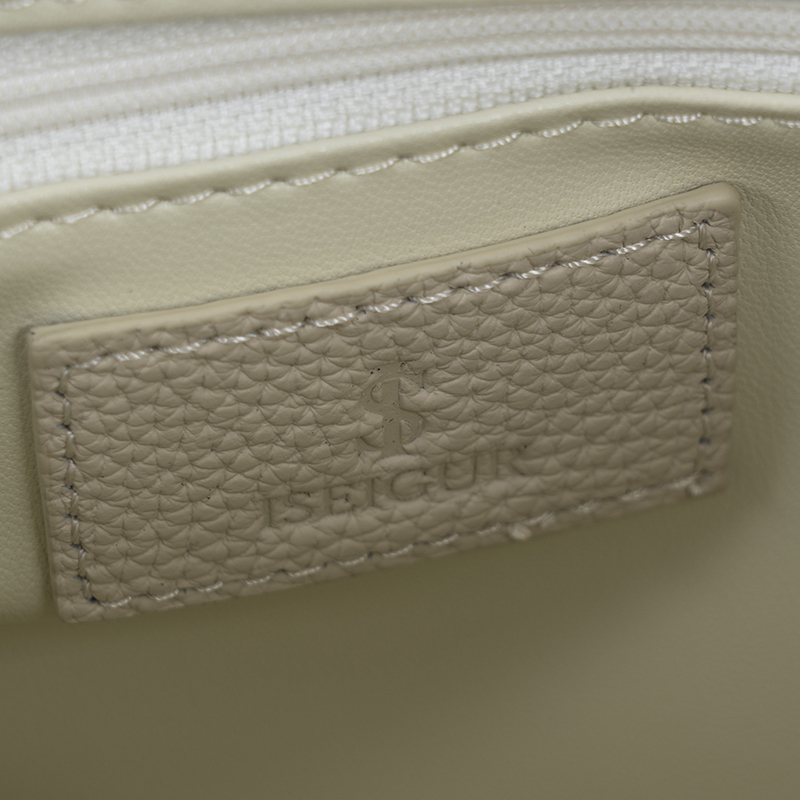 Milk Apricot Lychee-Textured Drawstring Handbag