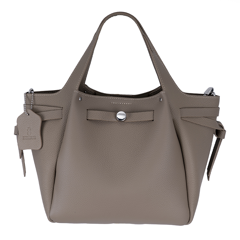 Warm Brown Gentle-Textured Trimmed Handbag