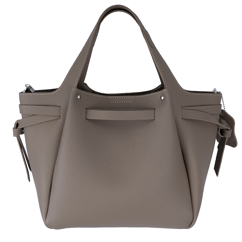 Warm Brown Gentle-Textured Trimmed Handbag