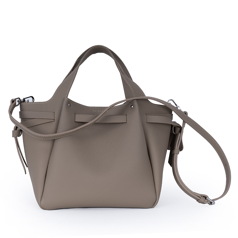 Warm Brown Gentle-Textured Trimmed Handbag