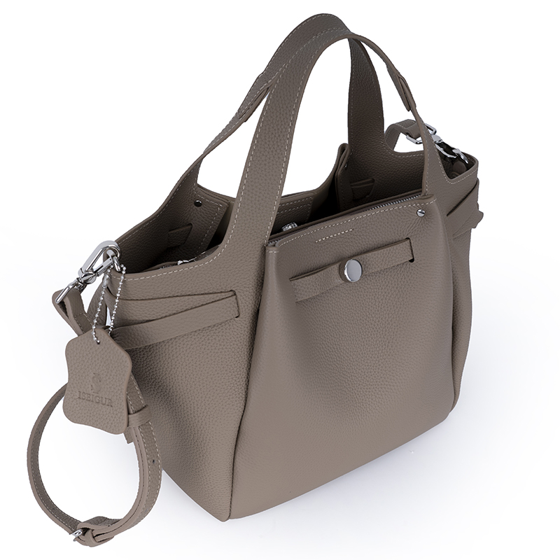 Warm Brown Gentle-Textured Trimmed Handbag