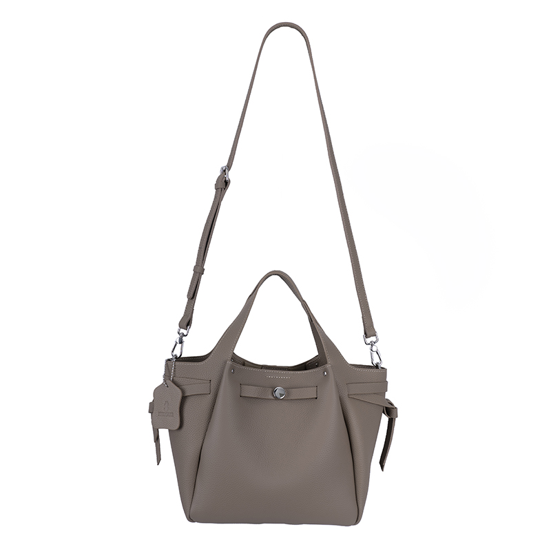 Warm Brown Gentle-Textured Trimmed Handbag