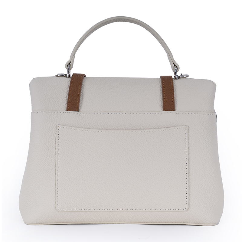 Milk White Brown-Trim Dual-Use Bag