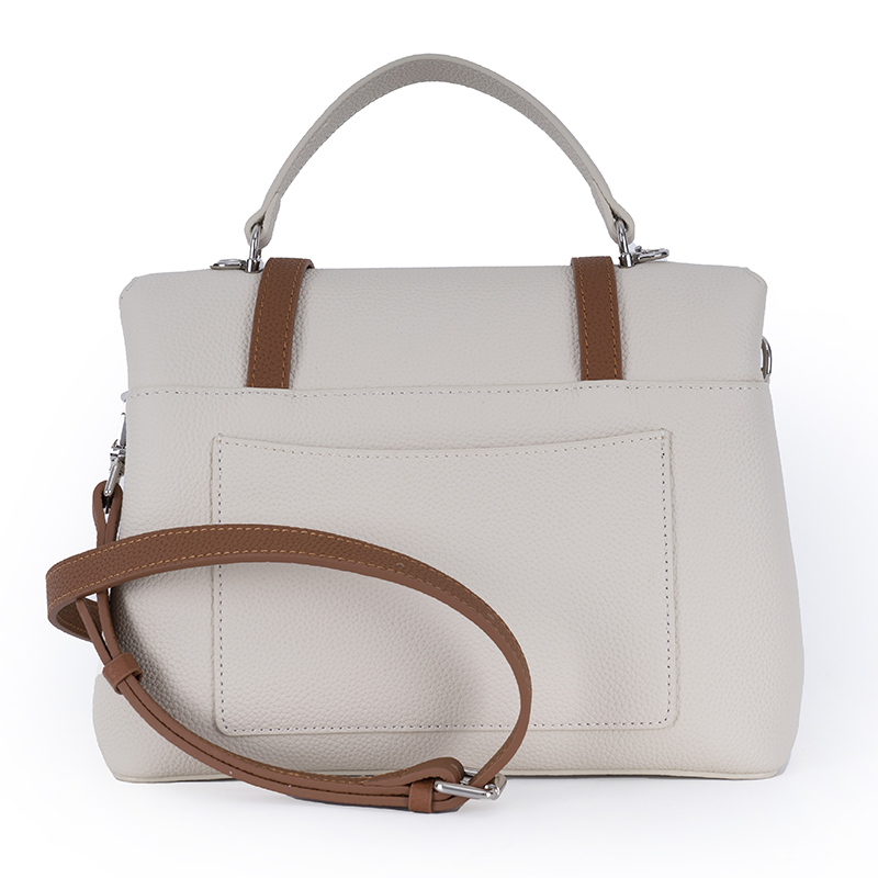 Milk White Brown-Trim Dual-Use Bag
