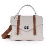 Milk White Brown-Trim Dual-Use Bag - view 6