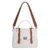 Milk White Brown-Trim Dual-Use Bag - view 7
