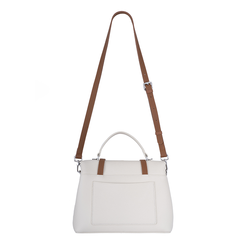 Milk White Brown-Trim Dual-Use Bag