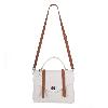 Milk White Brown-Trim Dual-Use Bag - view 9