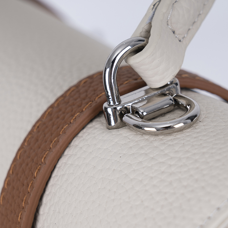 Milk White Brown-Trim Dual-Use Bag