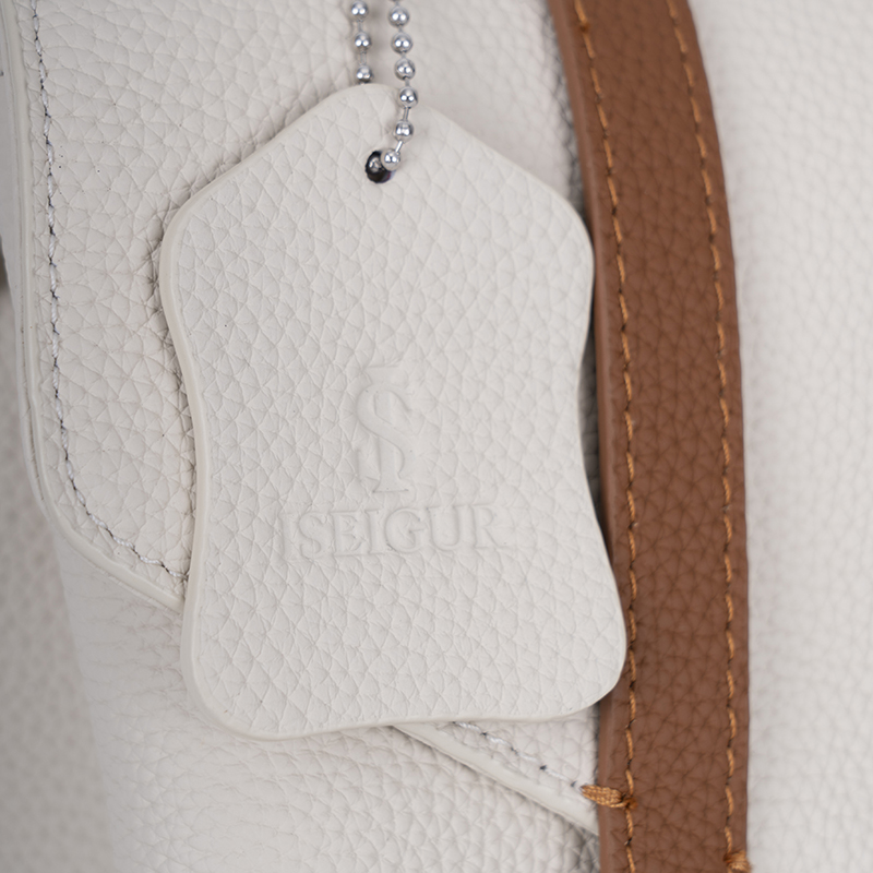 Milk White Brown-Trim Dual-Use Bag