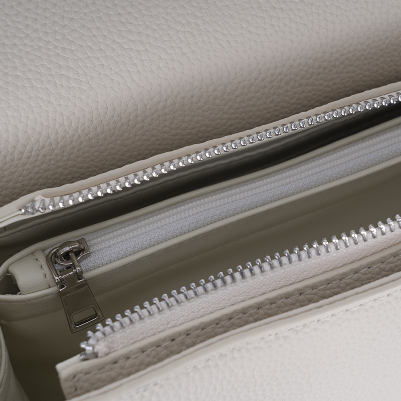 Milk White Brown-Trim Dual-Use Bag