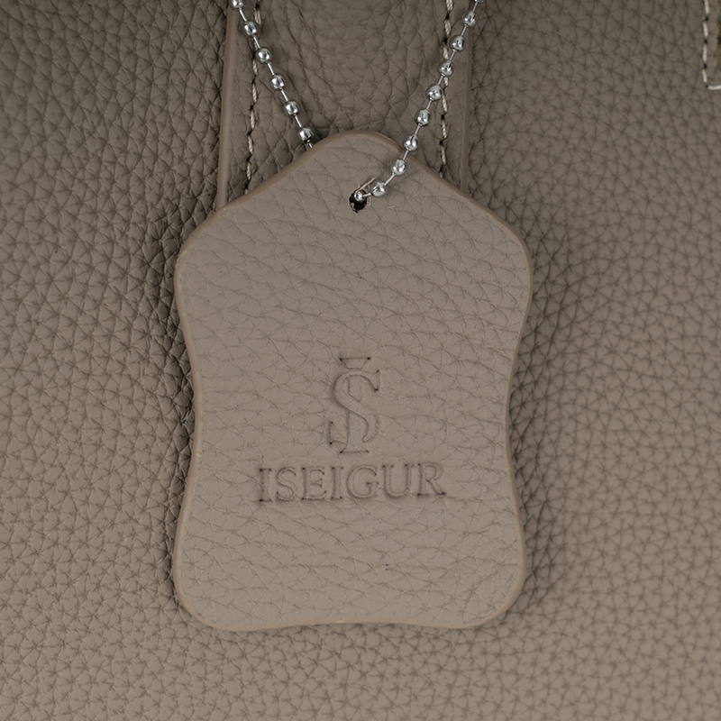 Fog Gray Gold-Buckle Handbag