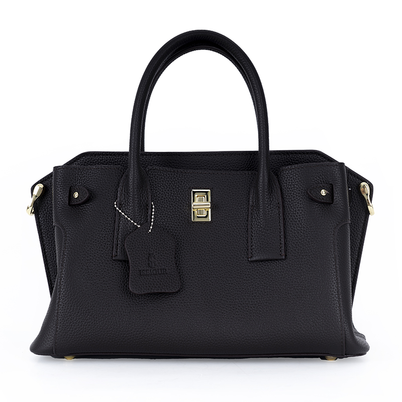 Obsidian Black Gold-Buckle Handbag