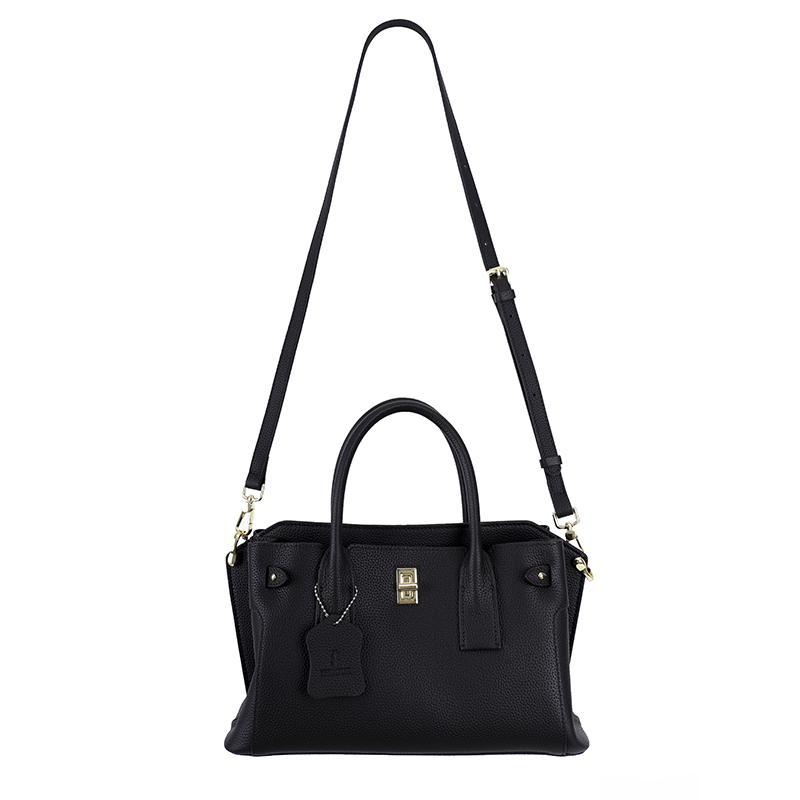 Obsidian Black Gold-Buckle Handbag