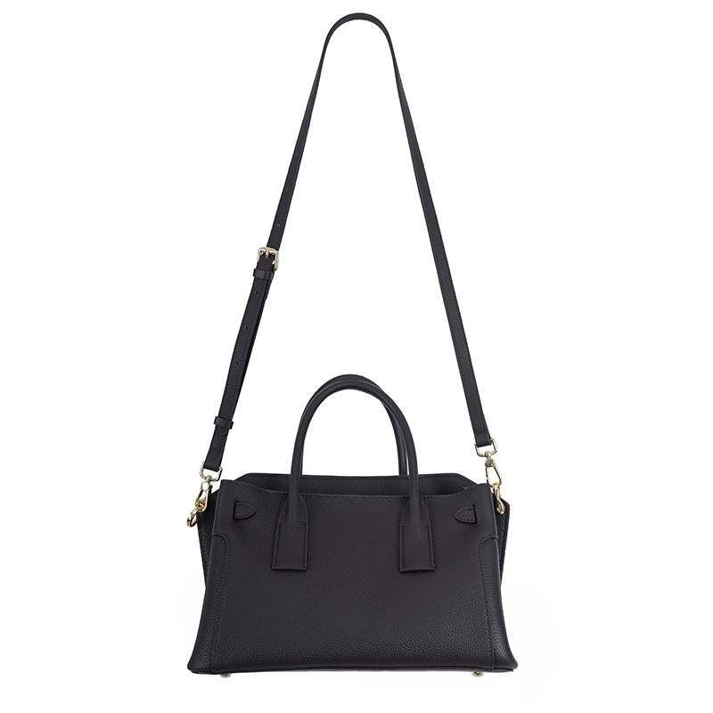 Obsidian Black Gold-Buckle Handbag