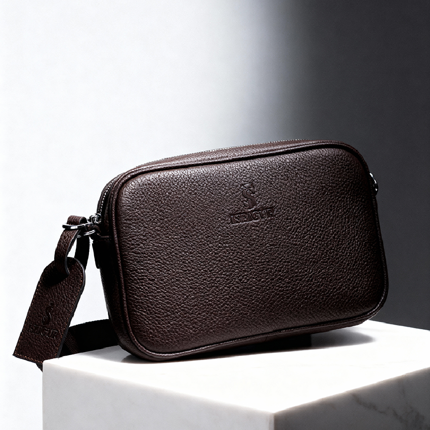 Men's Dark Brown Crossbody Bag