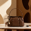 Brown Pleated Leather Handheld - view 1