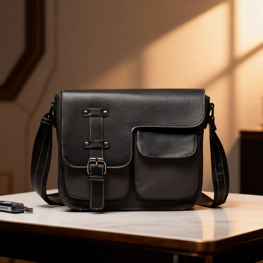 Black Buckle Crossbody